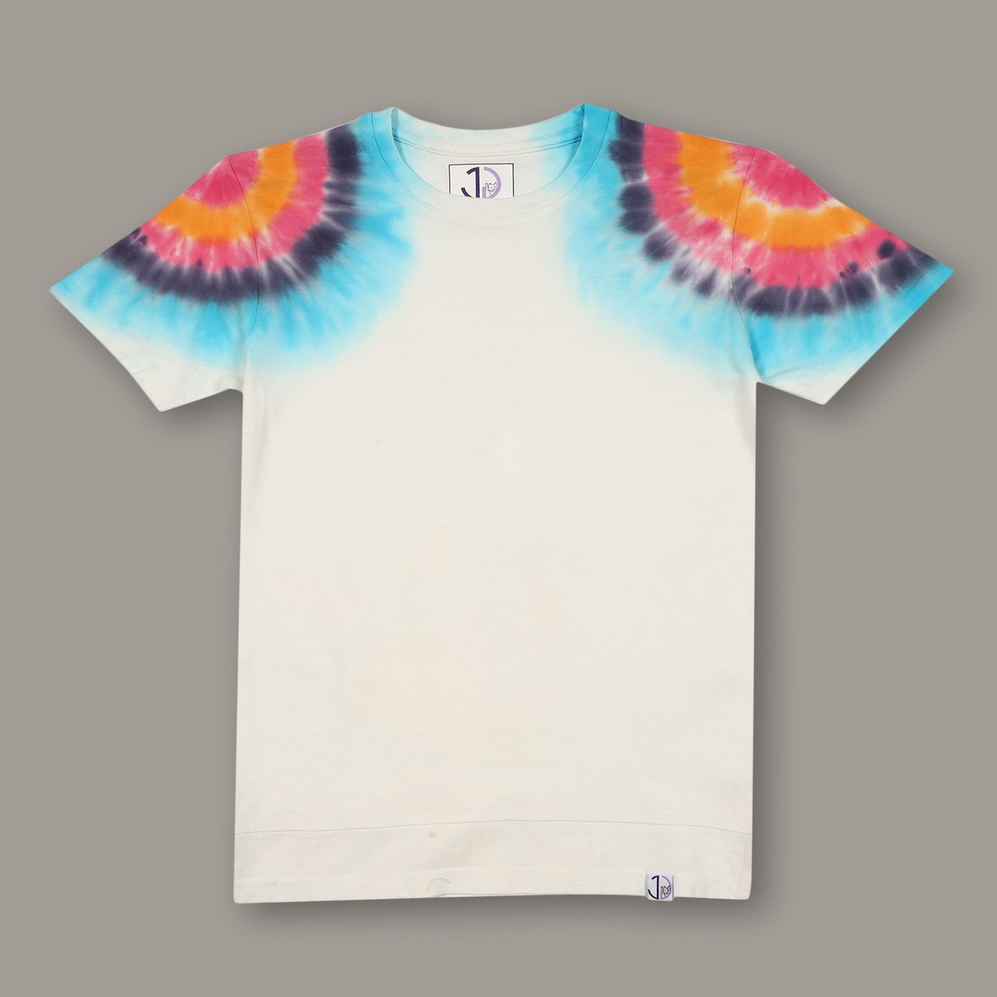 Boys Tie & Dye White Longline Drop Shoulder T-Shirt