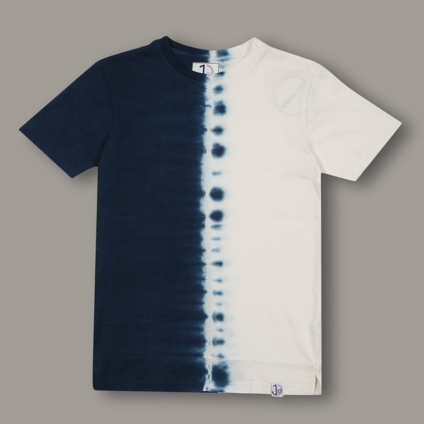 Boys Tie & Dye Navy Longline Drop Shoulder T-Shirt