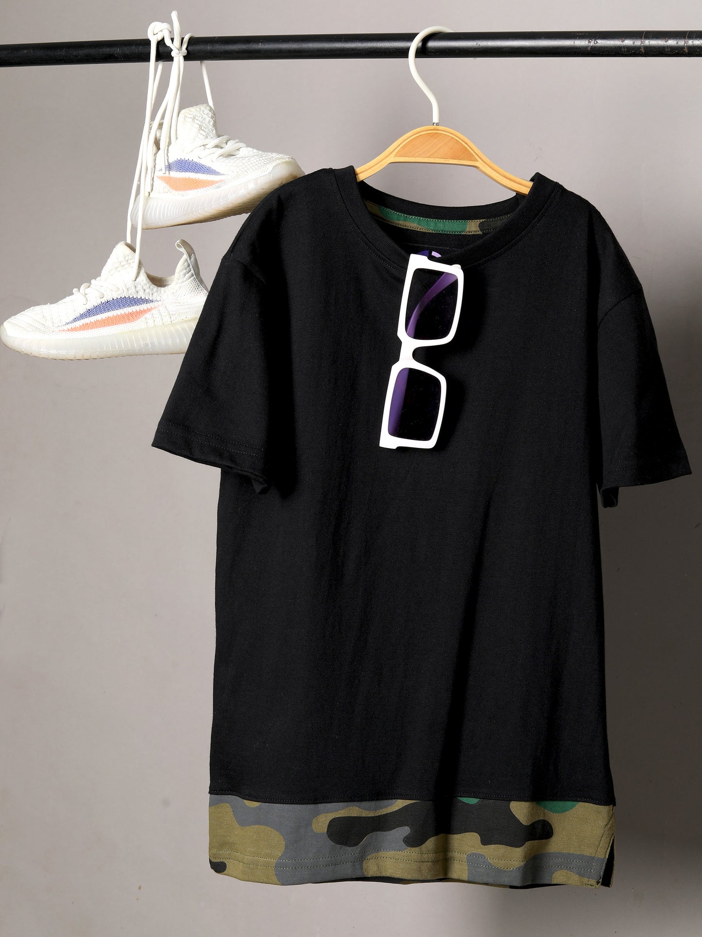 Boys Black Regular fit Co-Ord Set