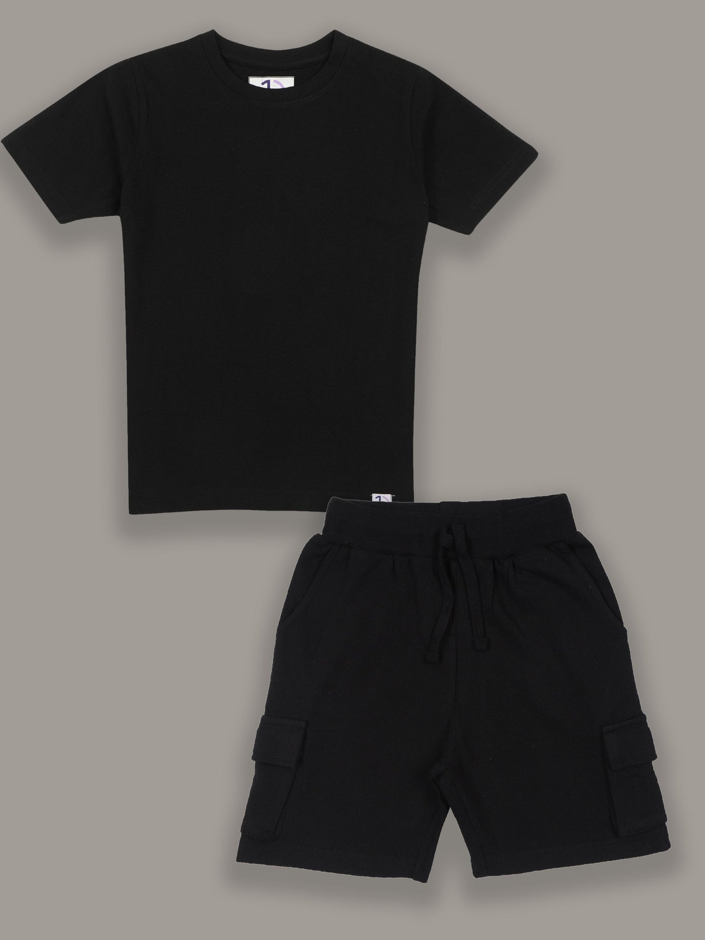 Boys Black Regular fit Co-Ord Set