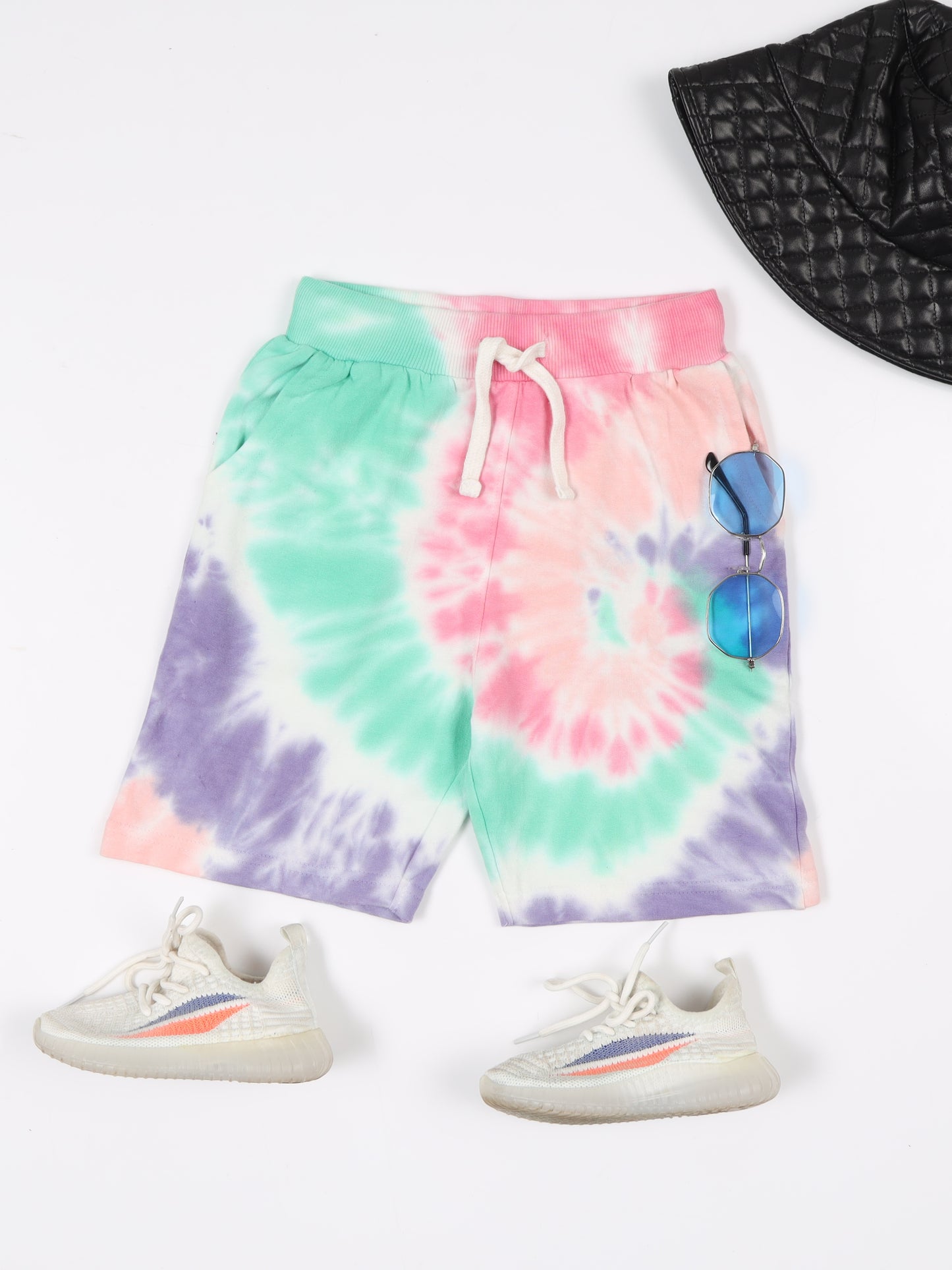 Boys Tie & Dye Regular fit Multi Color  Shorts