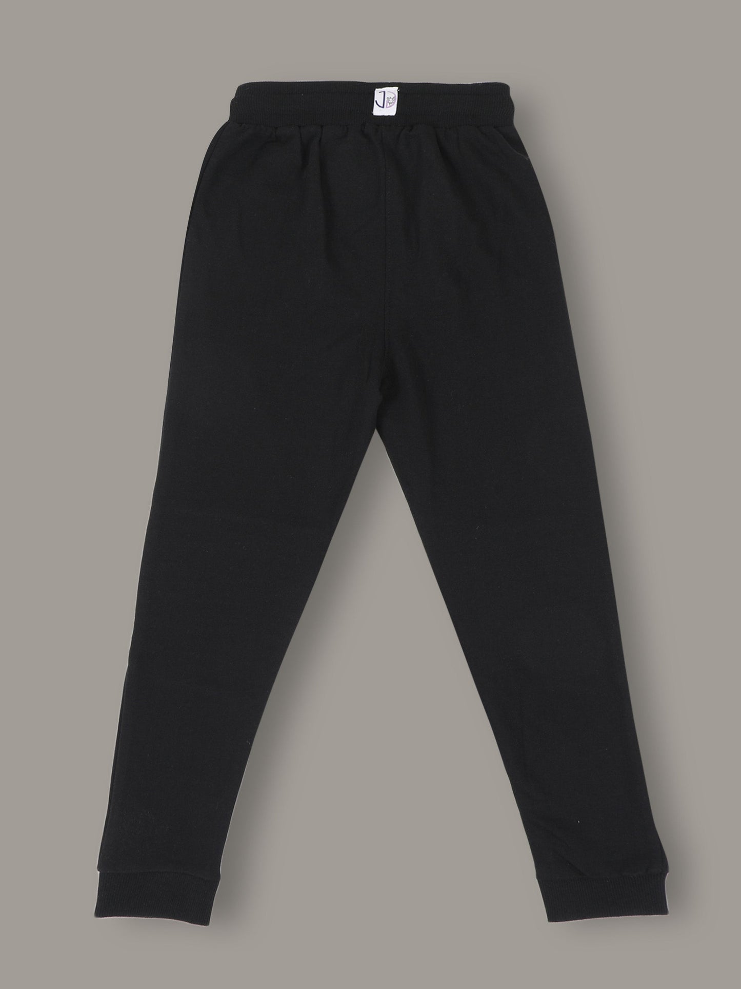 Boys Solid Black Regular fit Trackpant