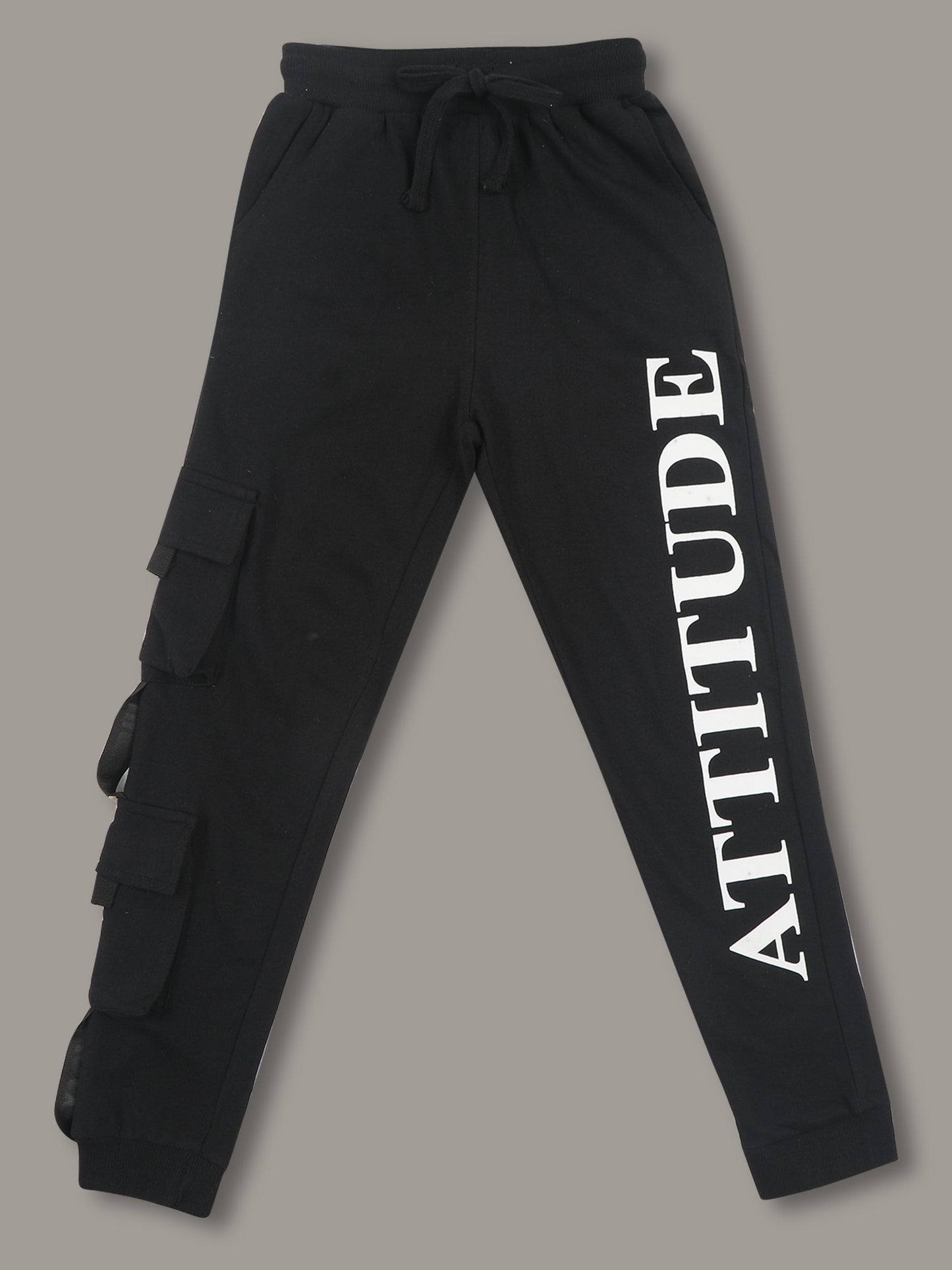 Boys Solid Regular fit Black  Trackpant