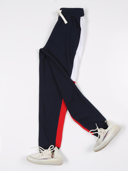 Boys Solid Regular fit Navy  Trackpant