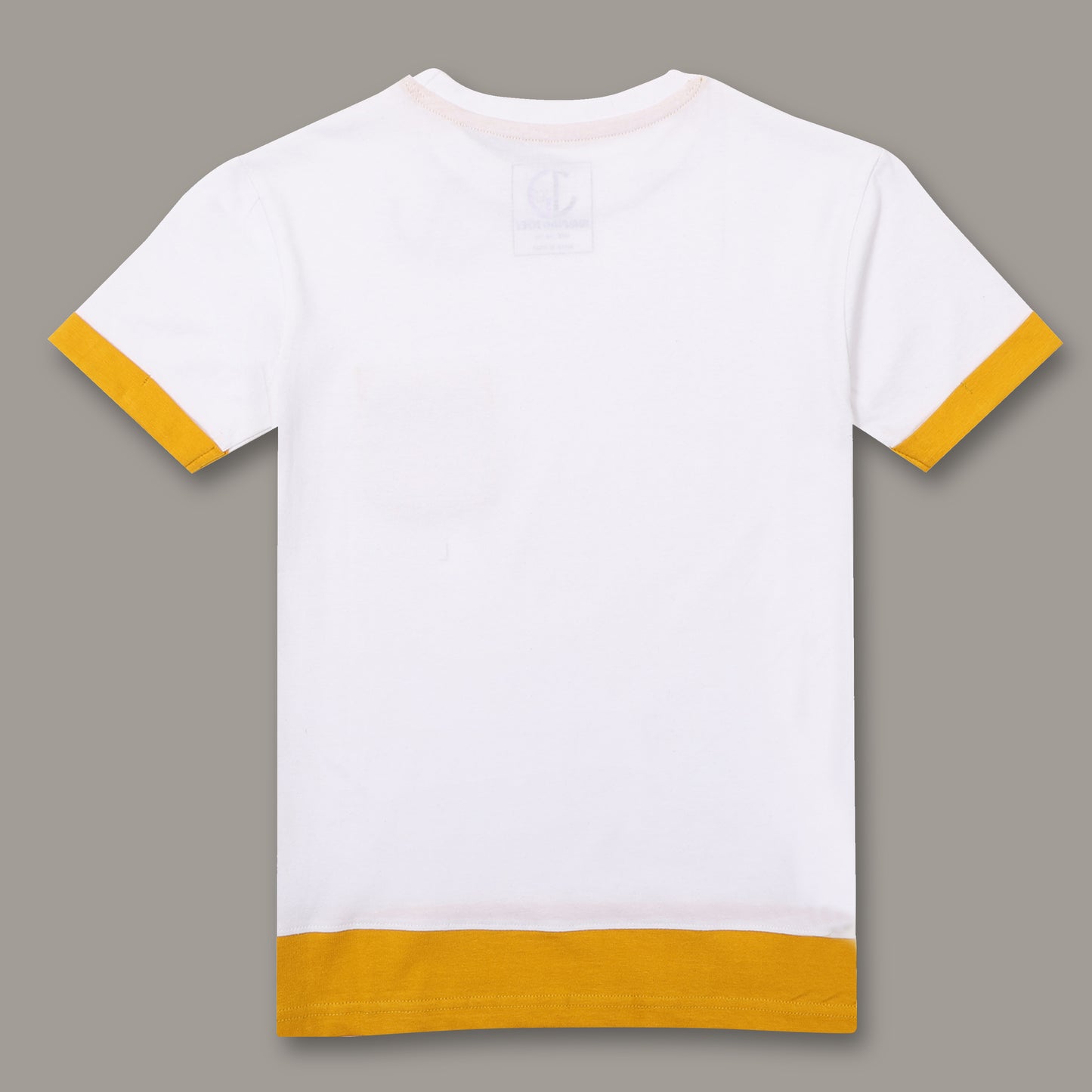 White and Yellow Short Sleeve T-shirt