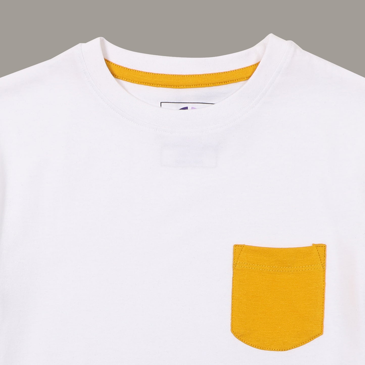 White and Yellow Short Sleeve T-shirt