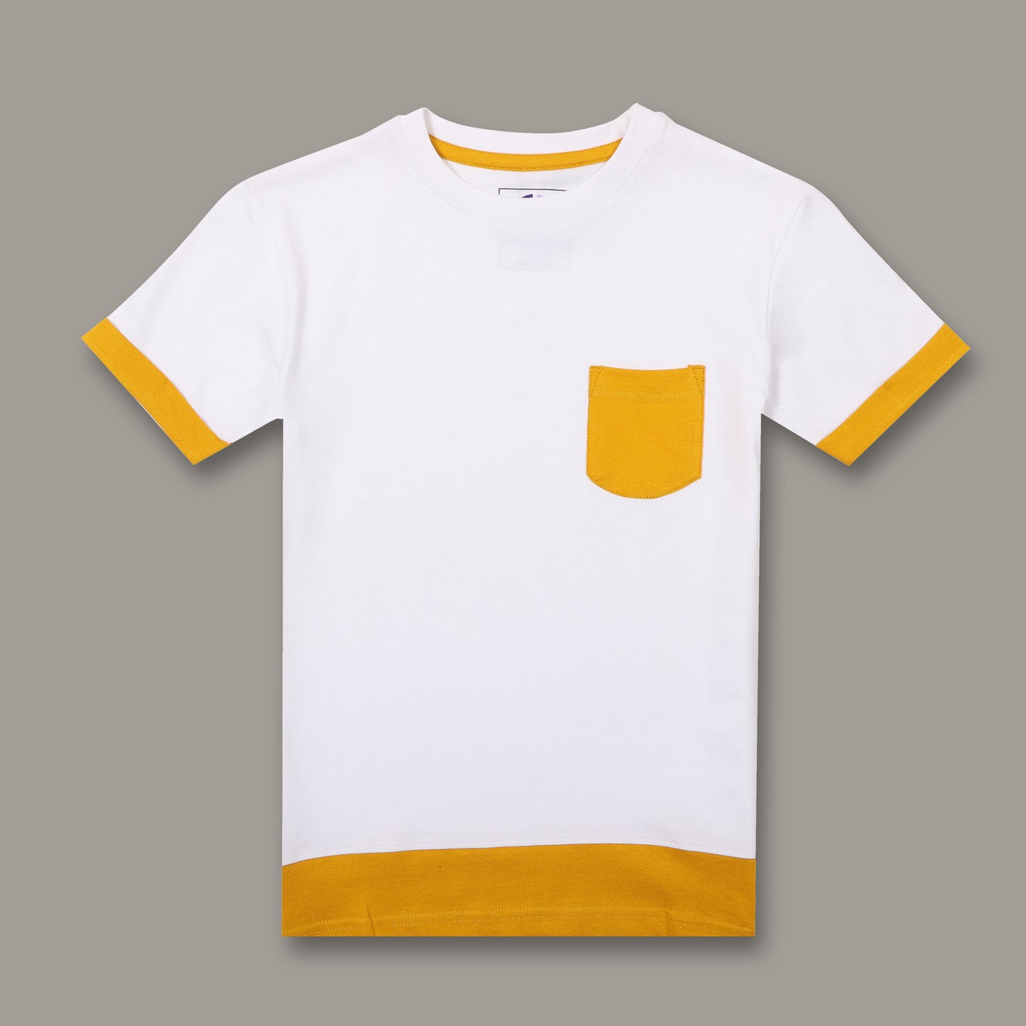 White and Yellow Short Sleeve T-shirt