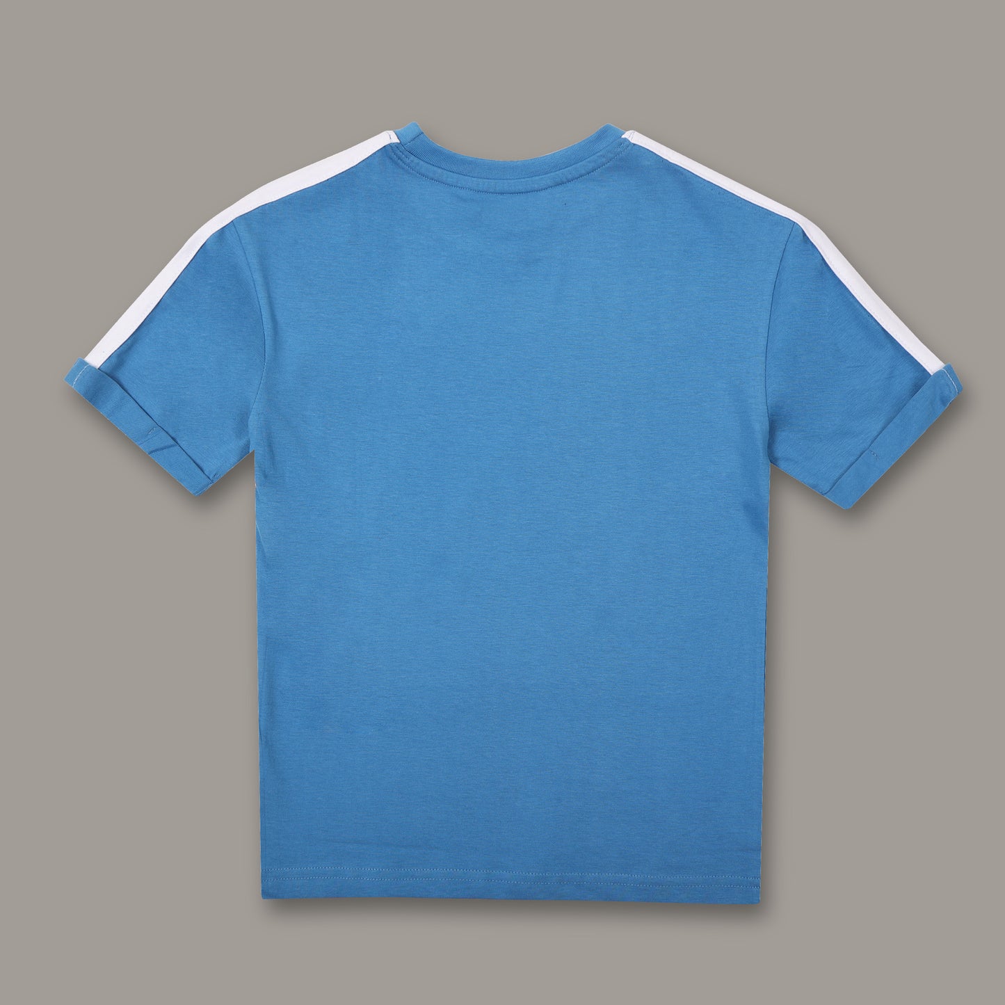 Boys Blue Printed Drop Shoulder T-shirt