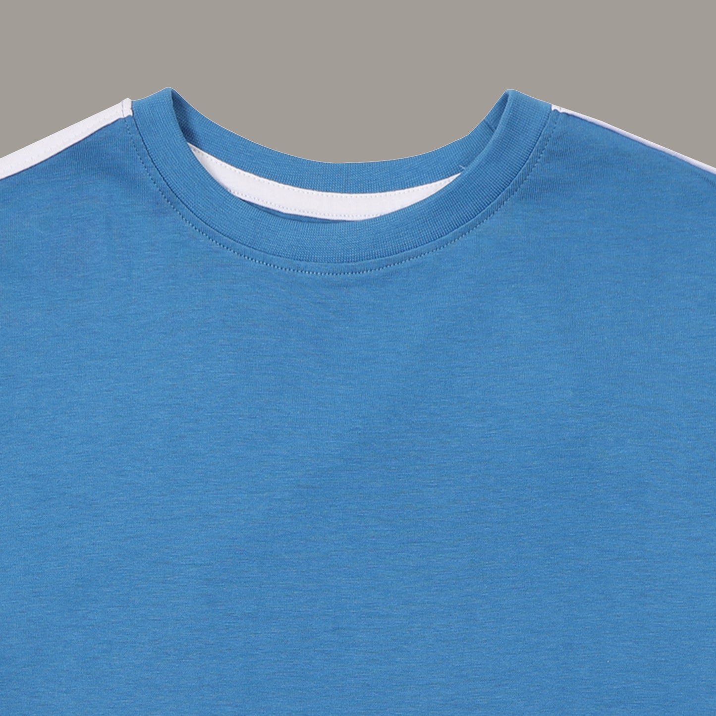 Boys Blue Printed Drop Shoulder T-shirt