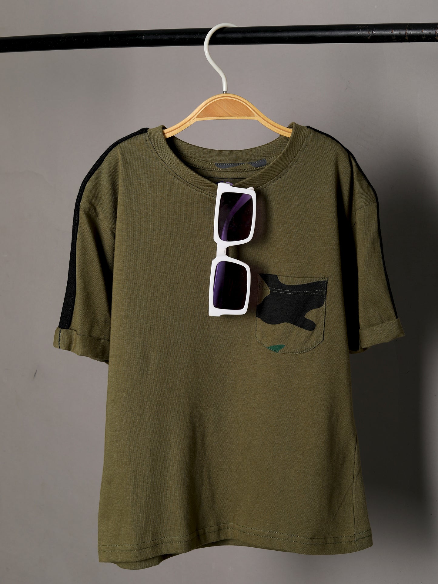 Olive Short Sleeve Boys T-shirt