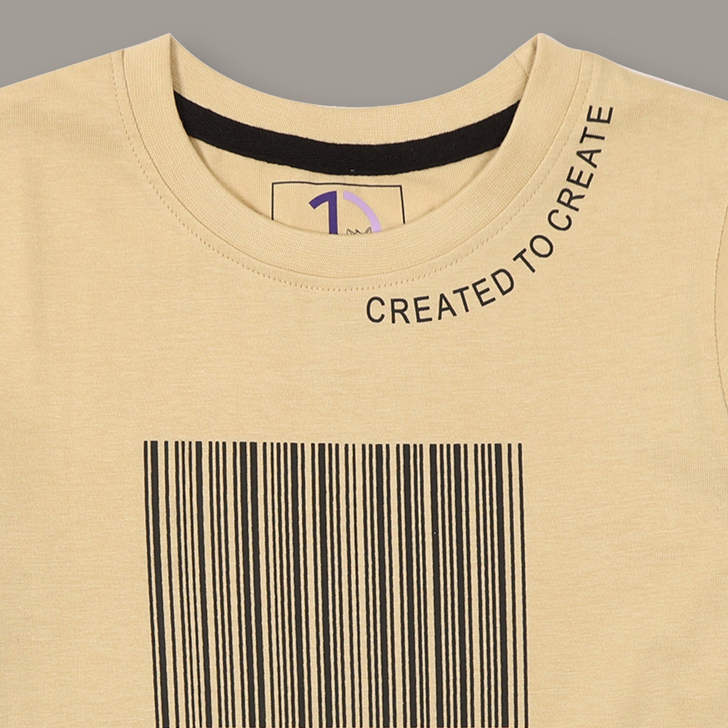 Boys Printed Regular fit Beige  T-Shirt