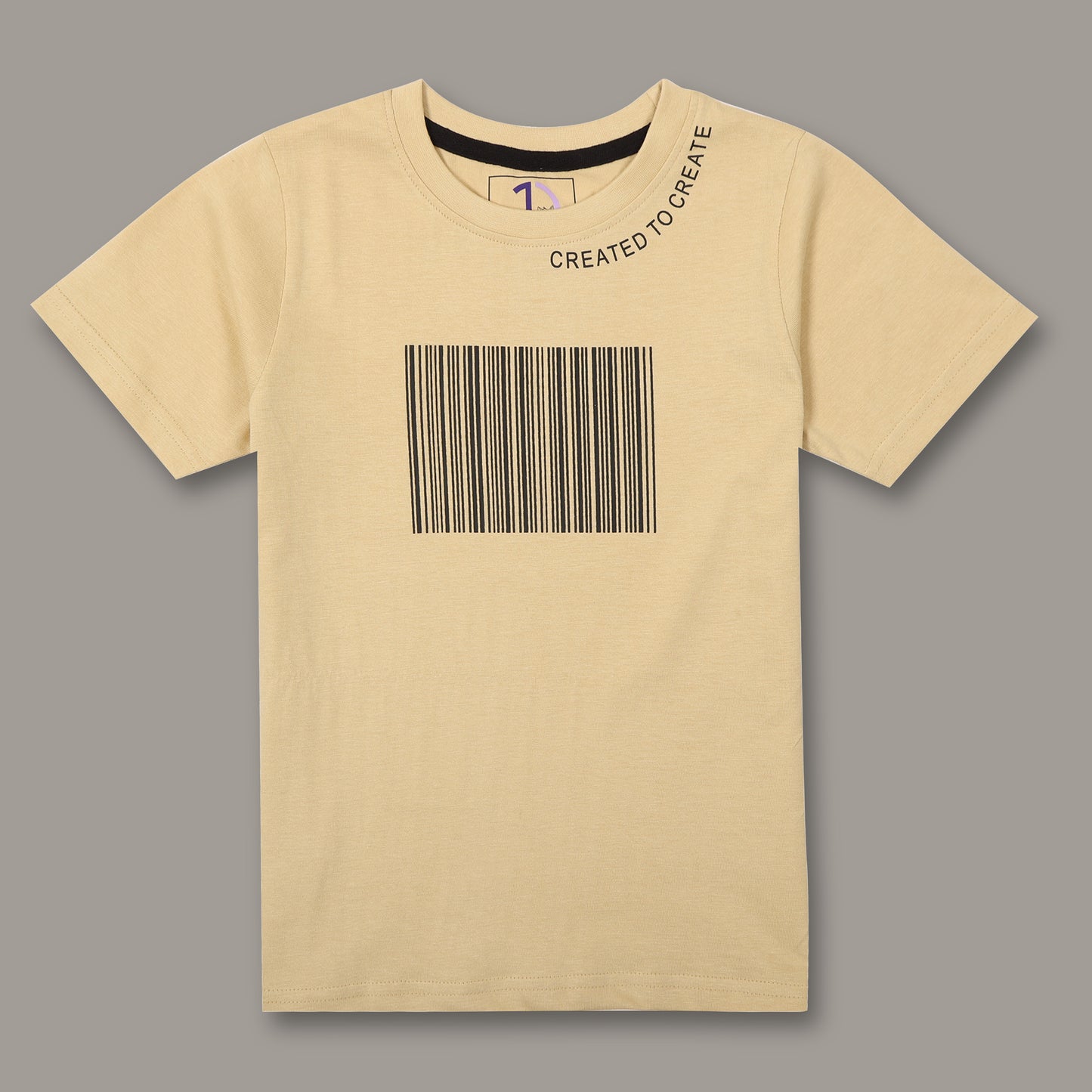 Boys Printed Regular fit Beige  T-Shirt