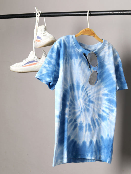 Boys Tie & Dye Regular fit Multi Color  T-Shirt