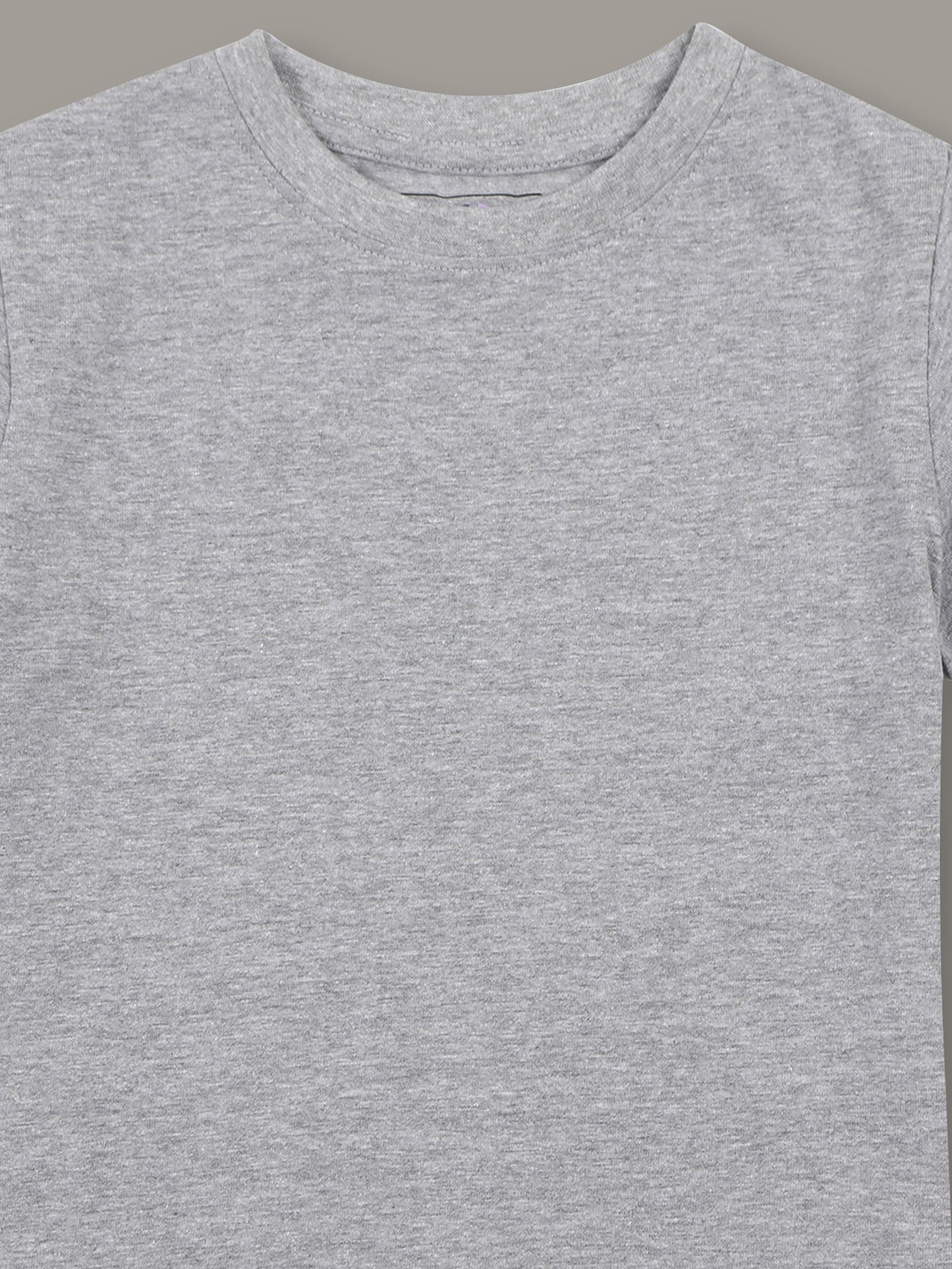 Boys Solid Regular fit Grey  T-Shirt