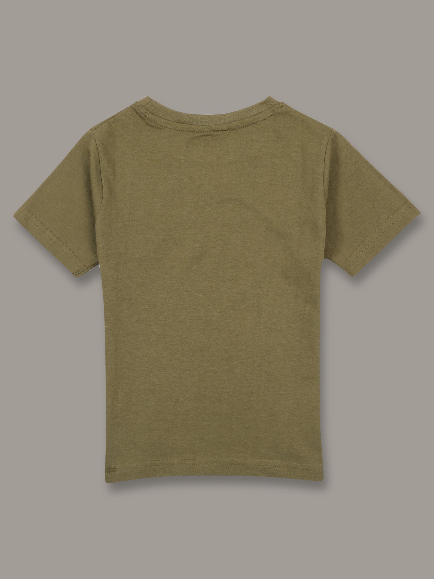 Boys Solid Regular fit Olive  T-Shirt