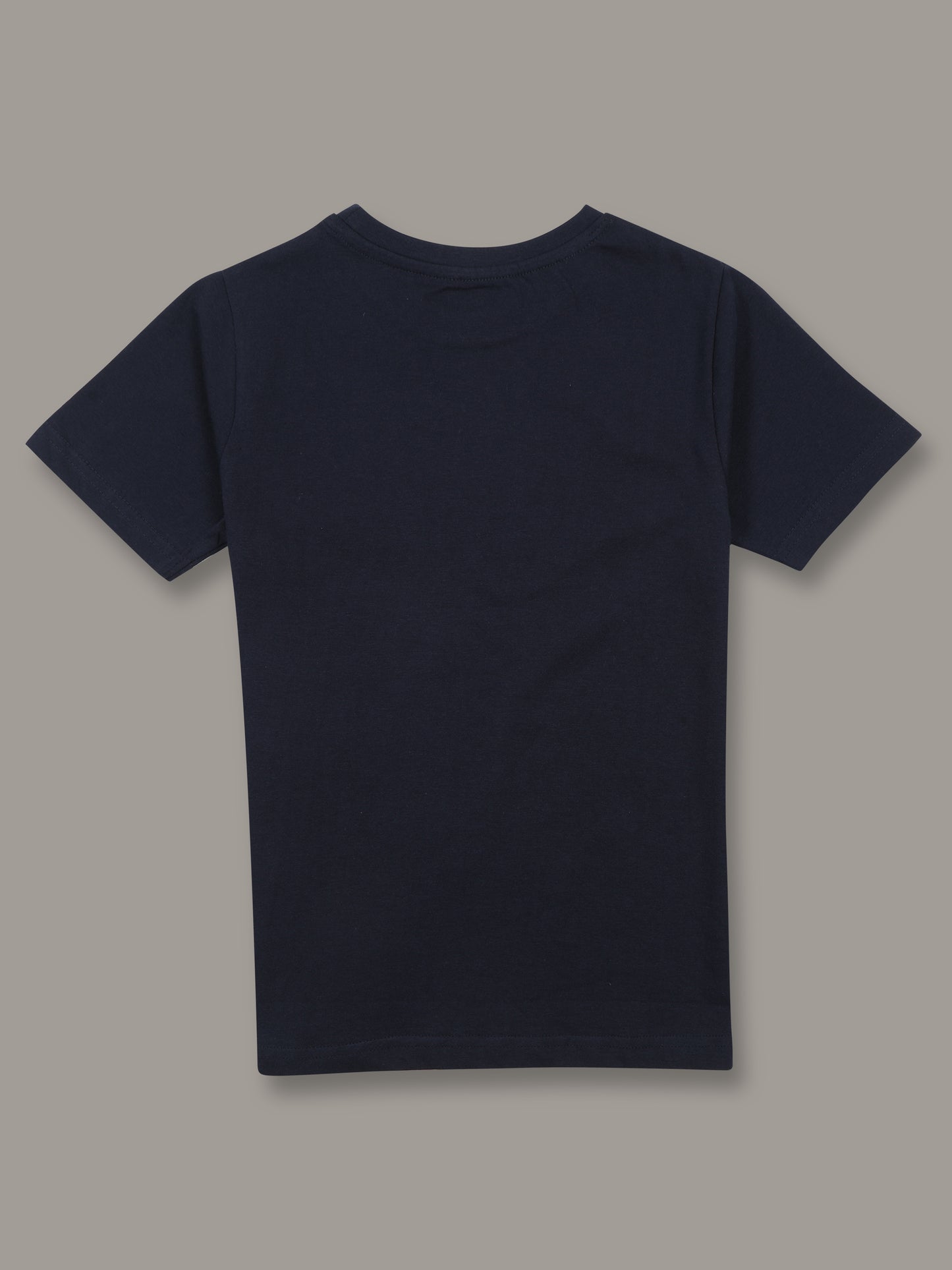 Boys Solid Regular fit Navy  T-Shirt