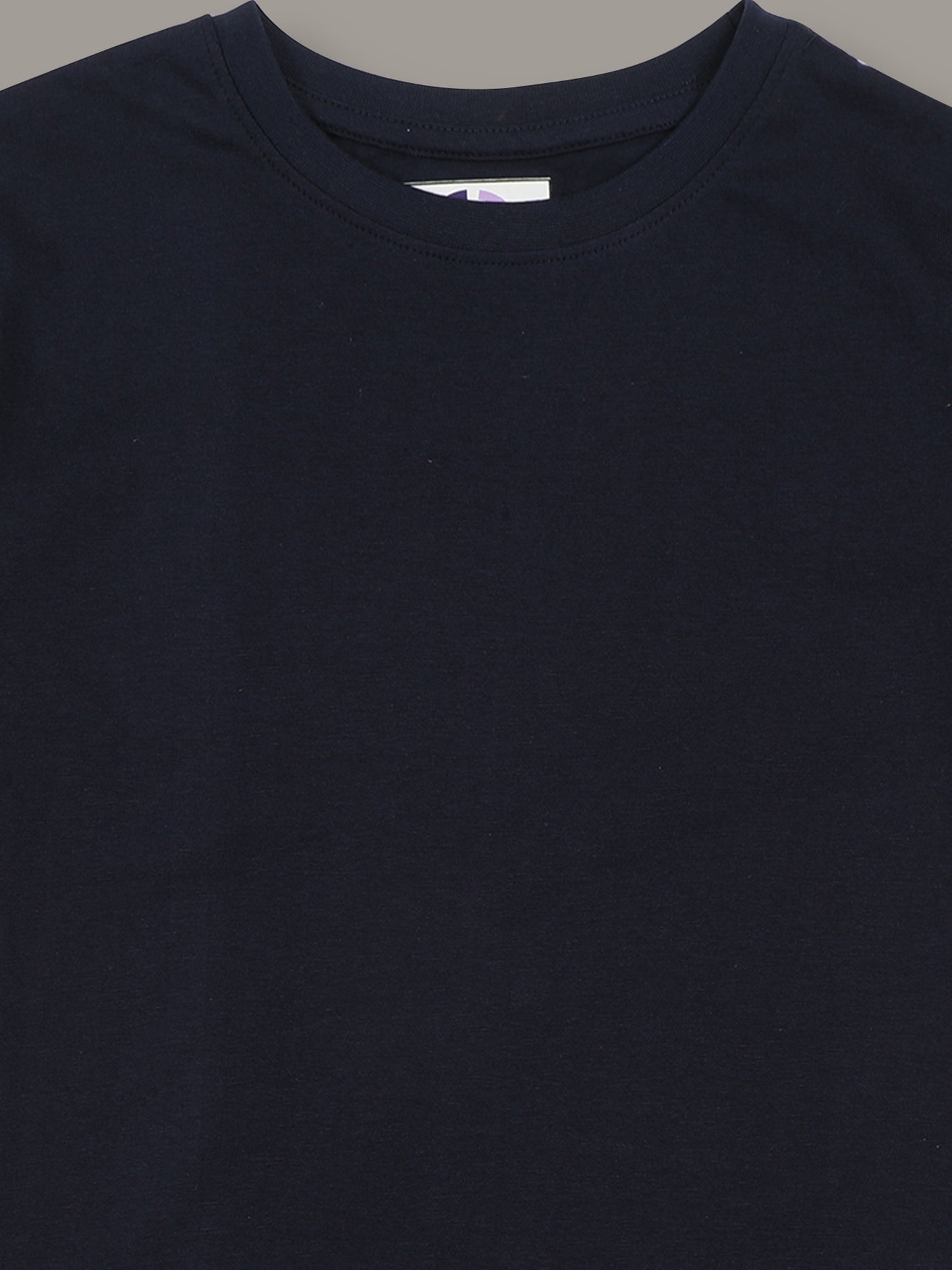 Boys Solid Regular fit Navy  T-Shirt