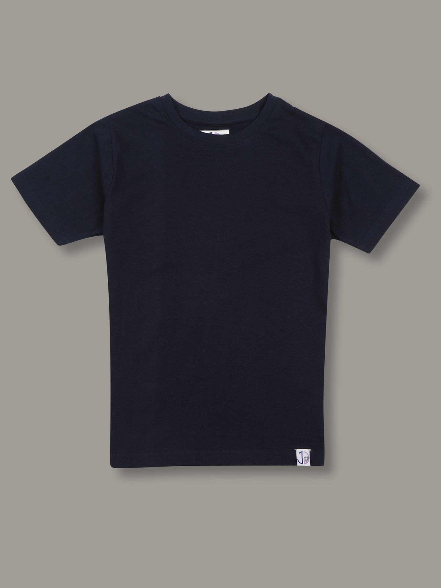 Boys Solid Regular fit Navy  T-Shirt