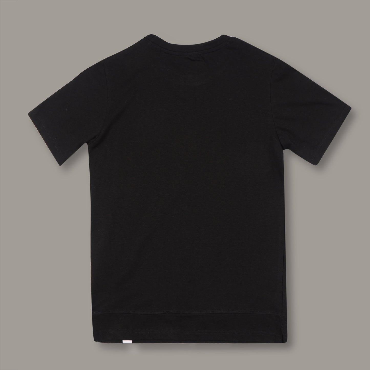 Boys Solid Black Longline Drop Shoulder T-Shirt