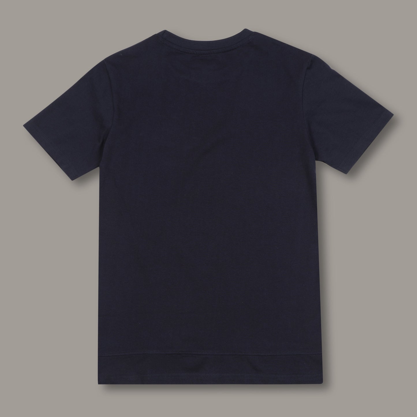 Boys Solid Navy Longline Drop Shoulder T-Shirt