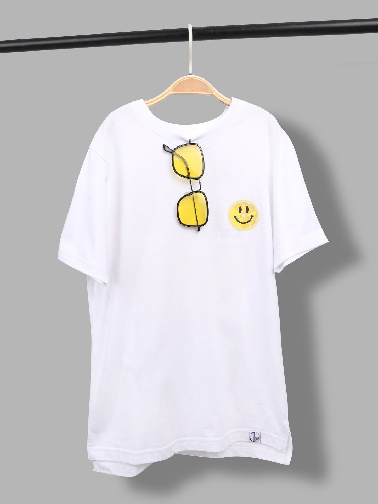 Boys Printed White Longline Drop Shoulder T-Shirt