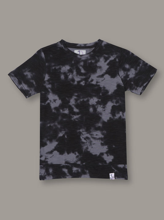 Boys Tie & Dye Black Regular fit T-Shirt