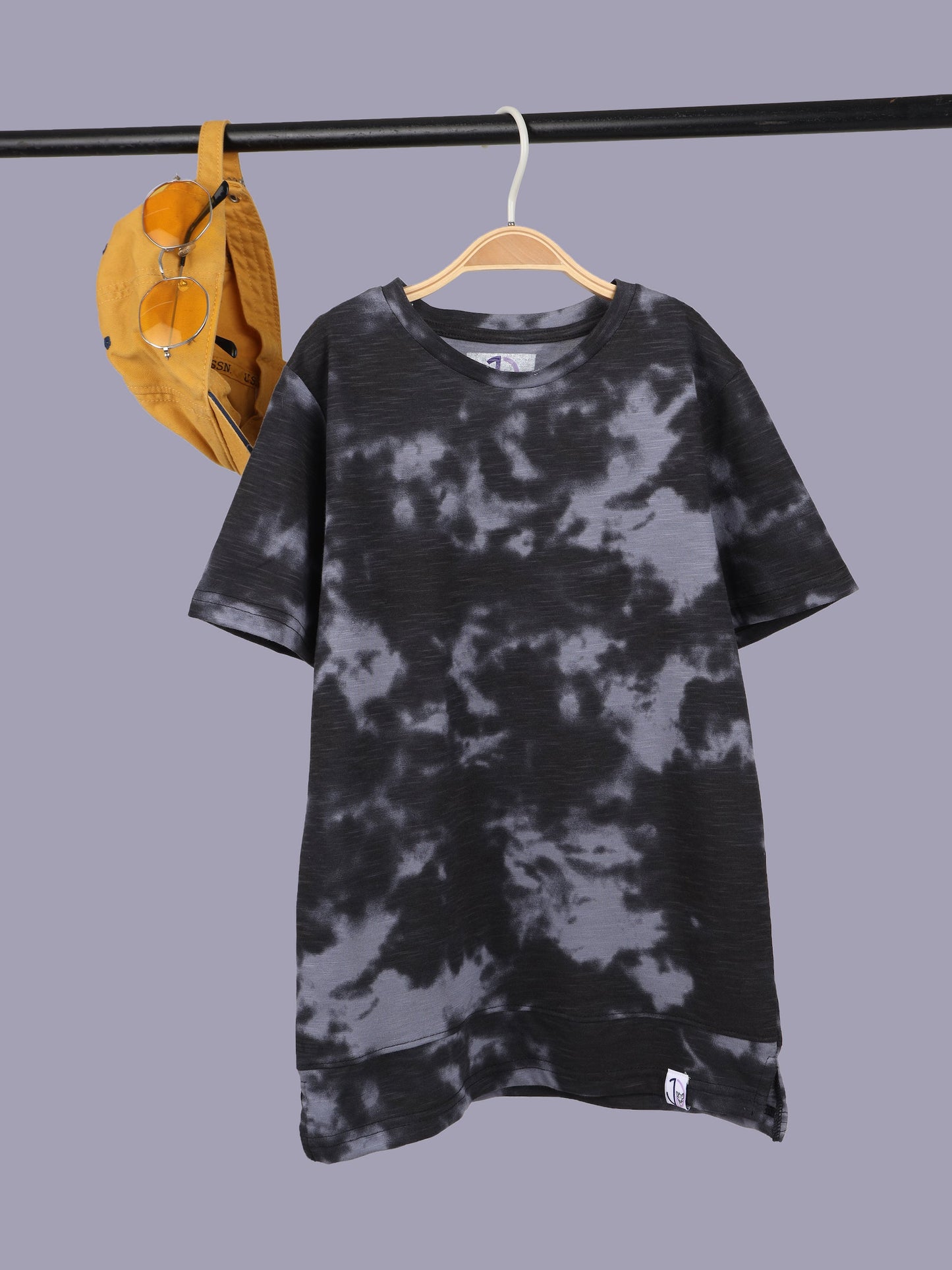 Boys Tie & Dye Black Regular fit T-Shirt