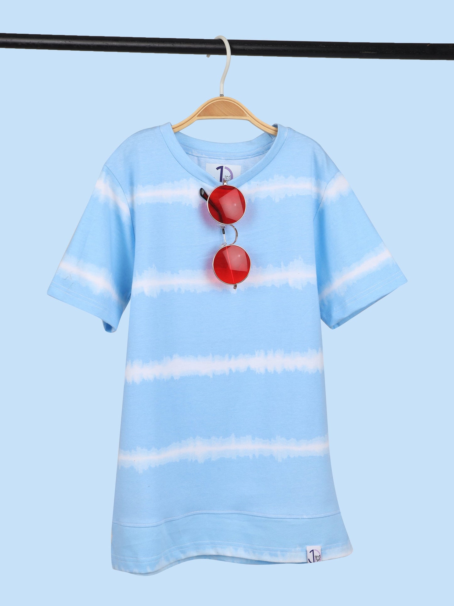 Boys Tie & Dye Blue Regular fit T-Shirt