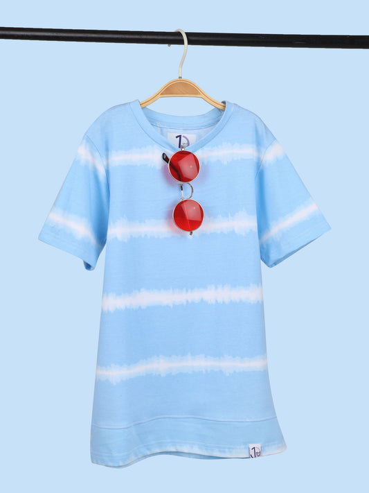 Boys Tie & Dye Blue Regular fit T-Shirt