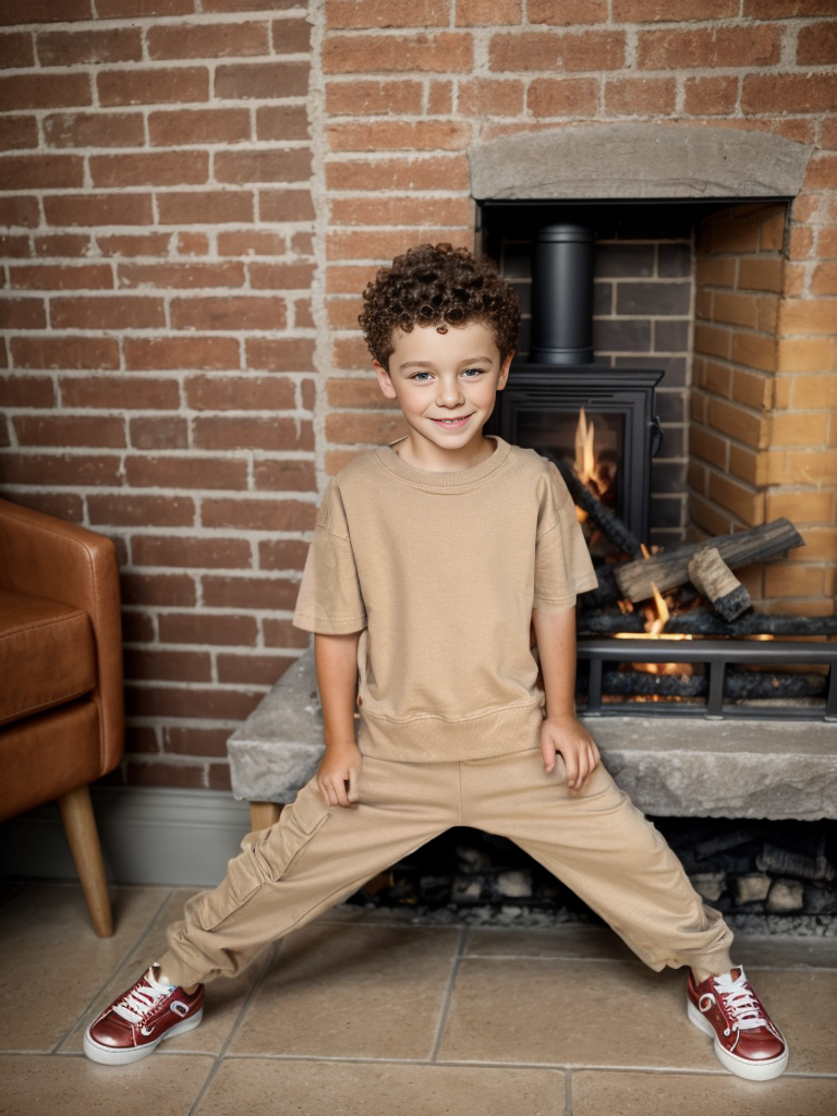 Boys Beige Oversized Co-Ord Set