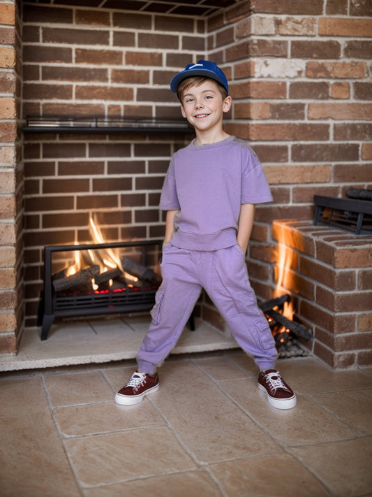 Boys Purple Oversized Co-Ord Set